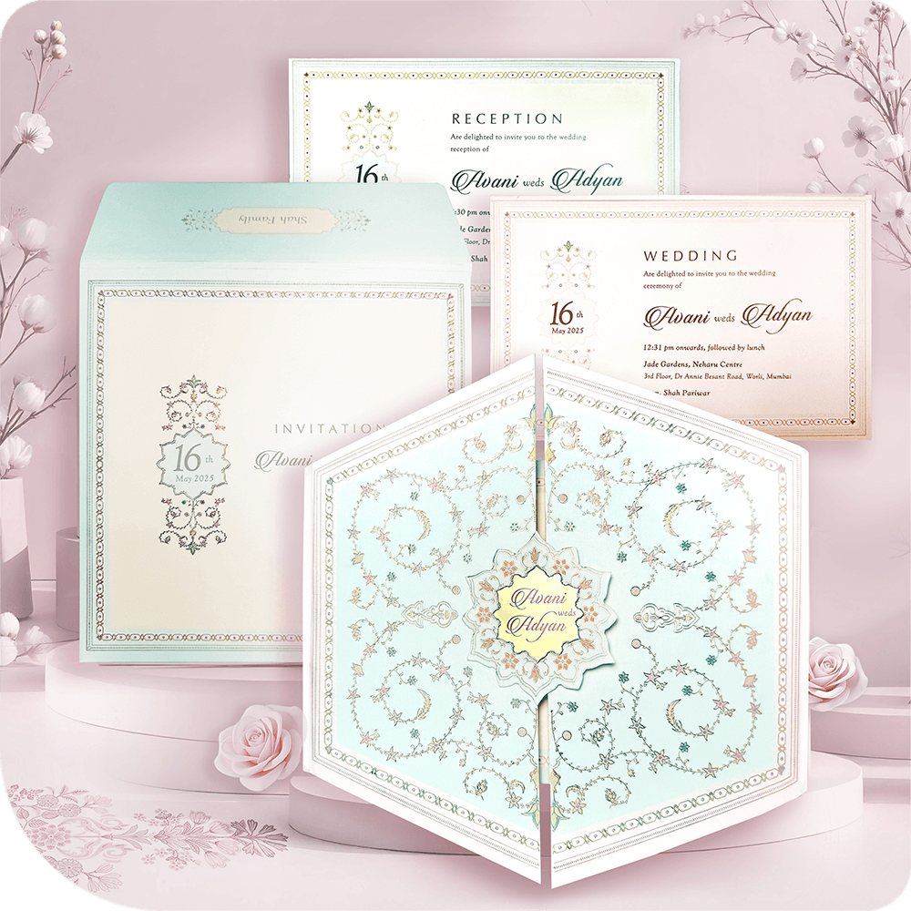 This gold foil wedding invitation is designed for couples who want a stylish, modern, and elegant wedding card that leaves a lasting impression. Order now and let your wedding begin with timeless sophistication! 