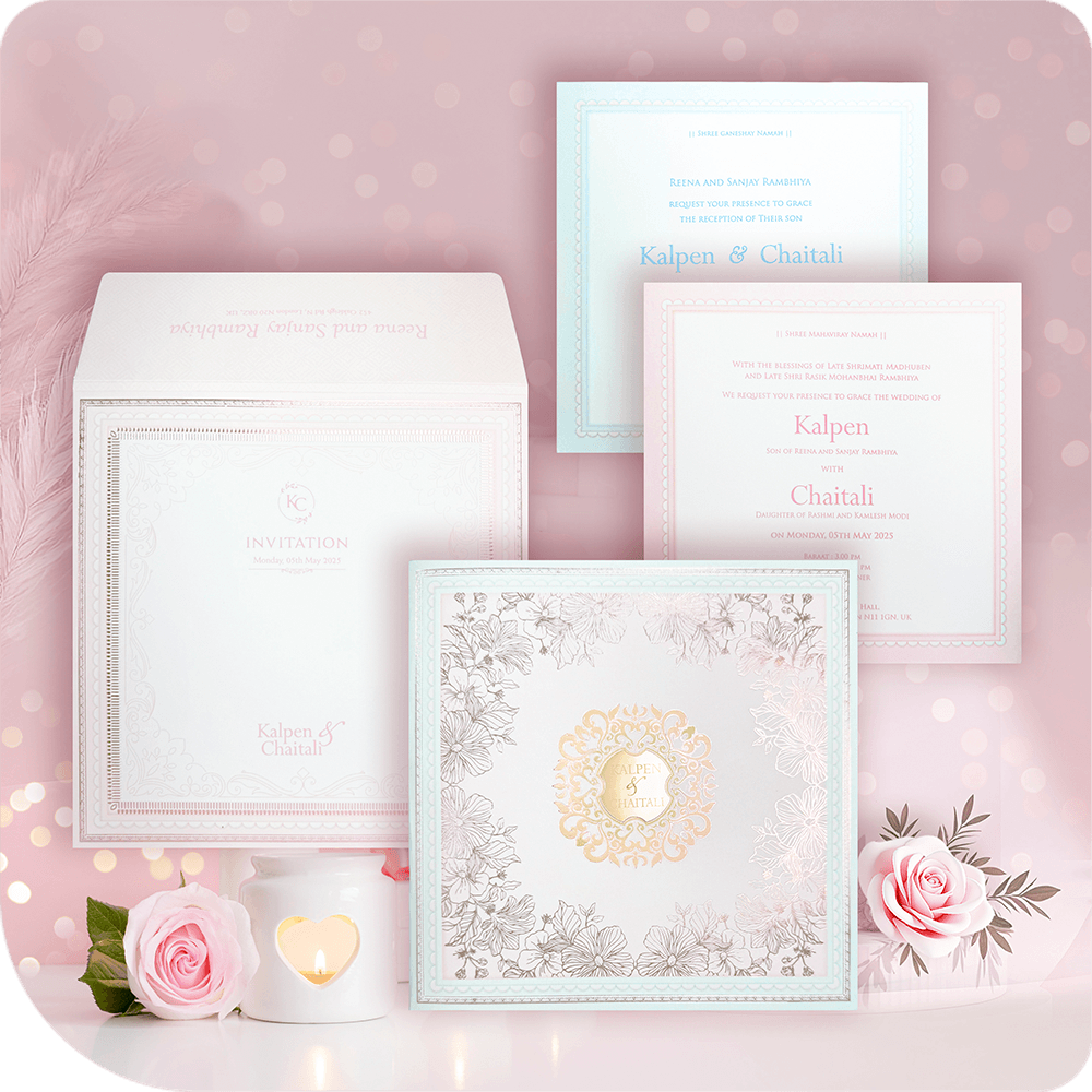A luxurious wedding invitation with an acrylic centerpiece, crafted for couples who appreciate grandeur and style.